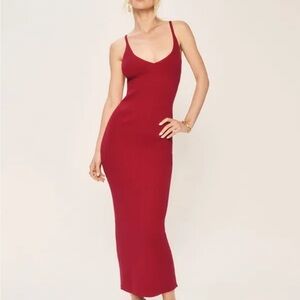 Reformation Red Midi Dress